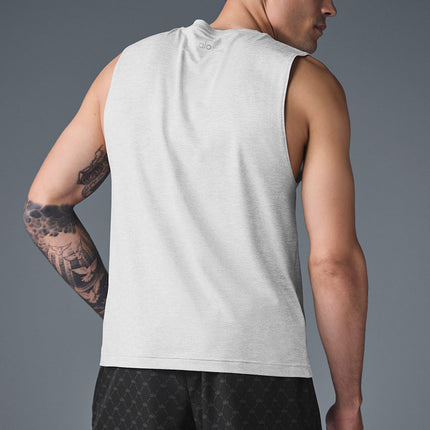 alo Men's Conquer Muscle Tank - Athletic Heather Grey