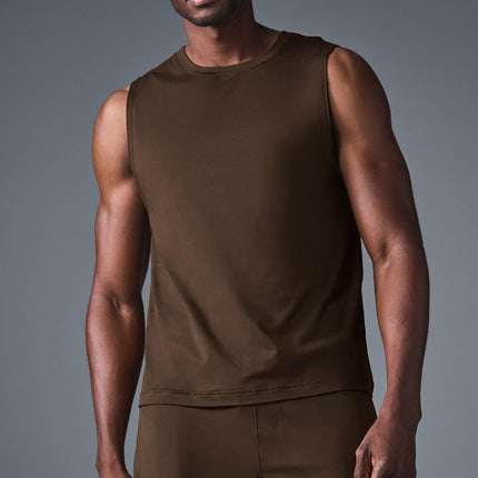 alo Men's Conquer Muscle Tank - Espresso