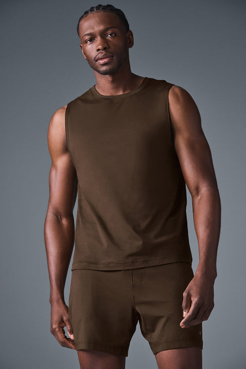 alo Men's Conquer Muscle Tank - Espresso