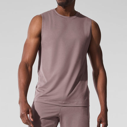 alo Men's Conquer Muscle Tank - Mushroom