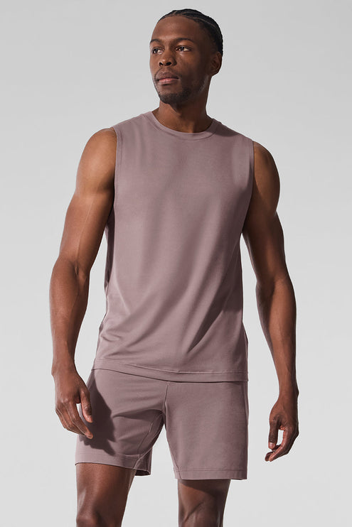alo Men's Conquer Muscle Tank - Mushroom