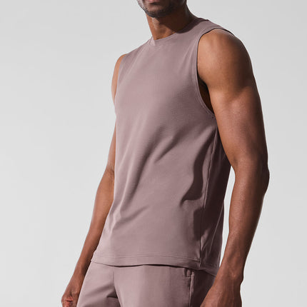 alo Men's Conquer Muscle Tank - Mushroom