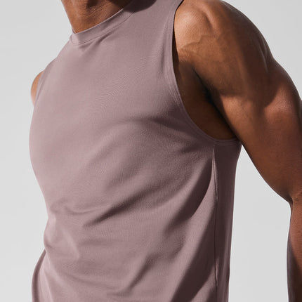 alo Men's Conquer Muscle Tank - Mushroom