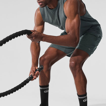alo Men's Conquer Muscle Tank - Charcoal Green Heather