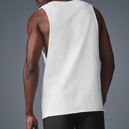 alo Men's Society Raw Edge Tank - White