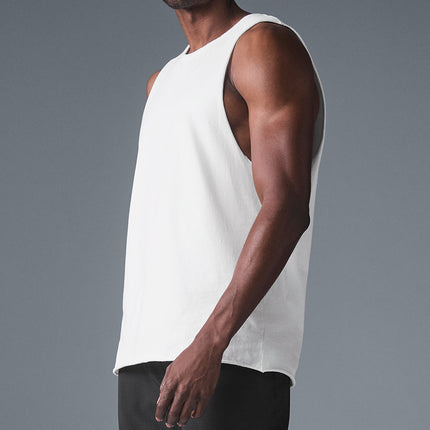 alo Men's Society Raw Edge Tank - White