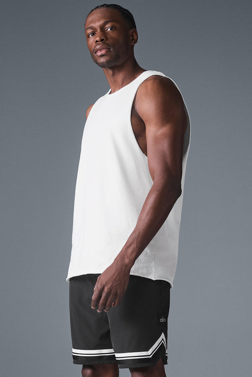 alo Men's Society Raw Edge Tank - White