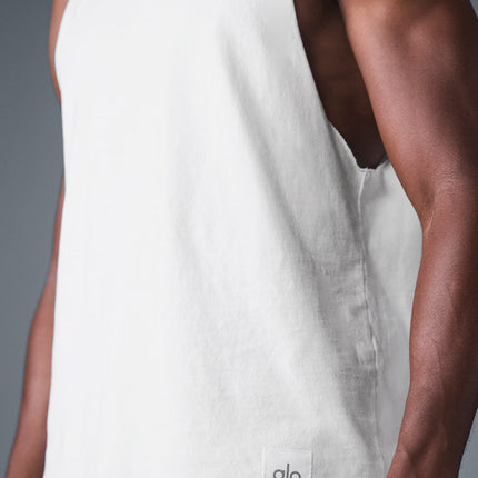 alo Men's Society Raw Edge Tank - White