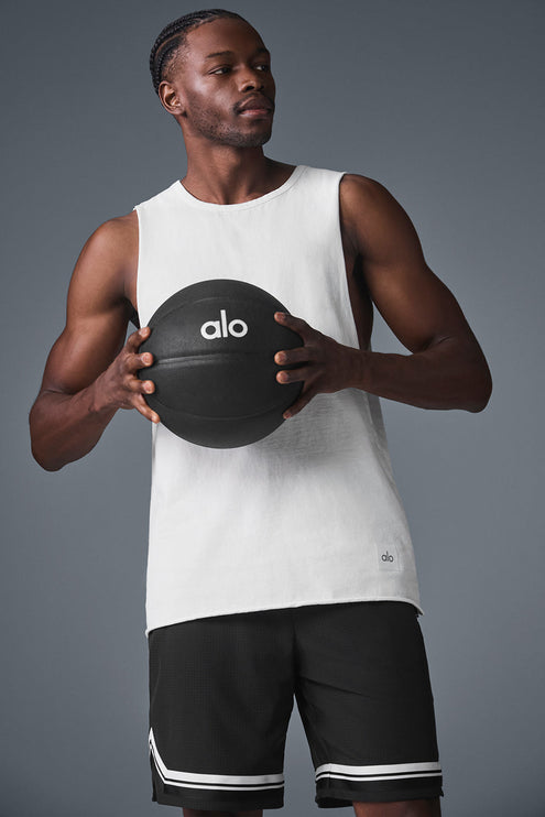 alo Men's Society Raw Edge Tank - White