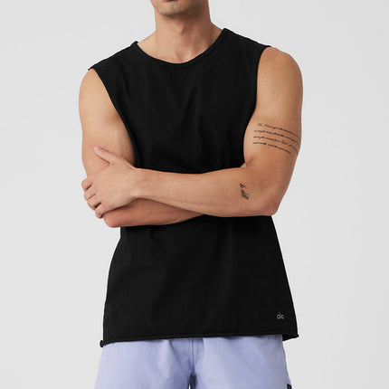 alo Men's Society Raw Edge Tank - Black