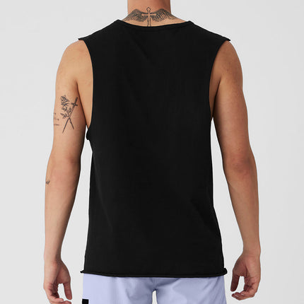 alo Men's Society Raw Edge Tank - Black