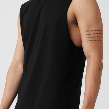 alo Men's Society Raw Edge Tank - Black