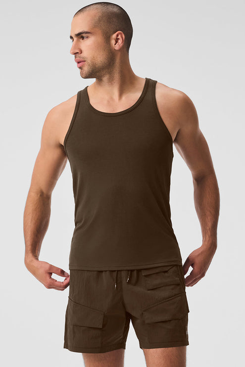 alo Men's Everyday Modal Rib Tank - Espresso