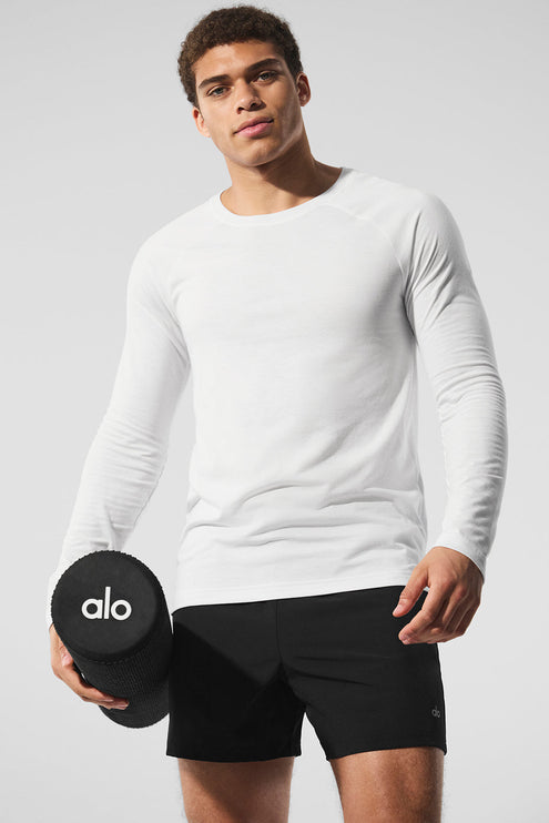 alo Men's Triumph Long Sleeve Tee - White