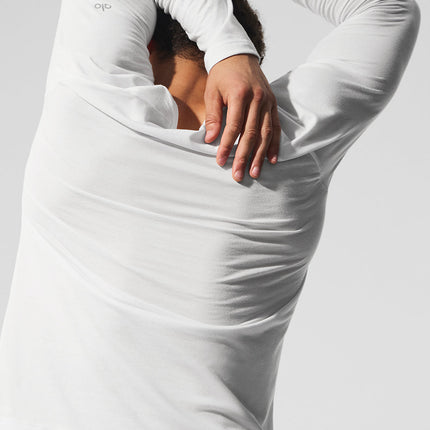 alo Men's Triumph Long Sleeve Tee - White