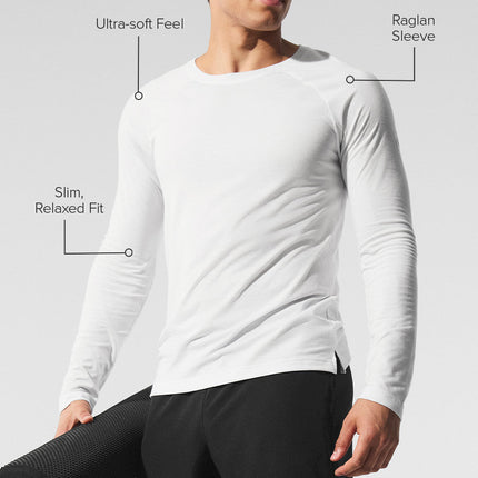 alo Men's Triumph Long Sleeve Tee - White