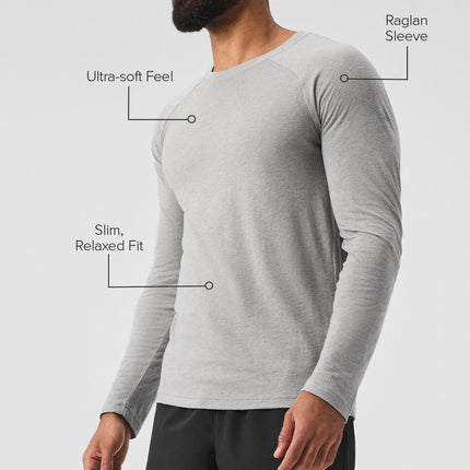 alo Men's Triumph Long Sleeve Tee - Athletic Heather Grey
