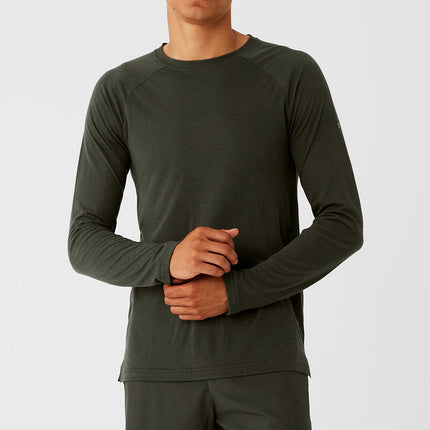 alo Men's Triumph Long Sleeve Tee - Stealth Green