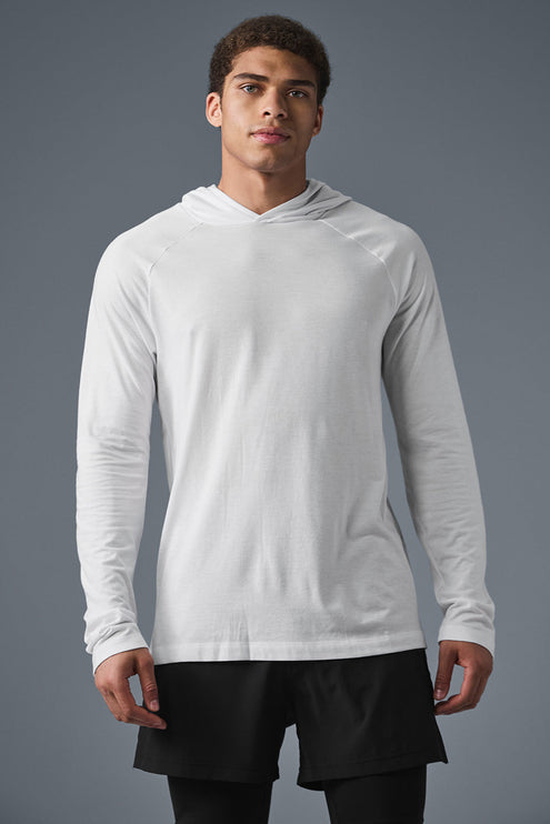 alo Men's Core Hooded Runner - White