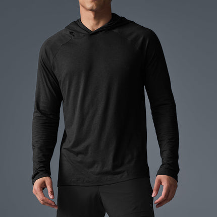 alo Men's Core Hooded Runner - Black
