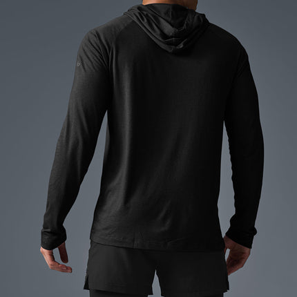 alo Men's Core Hooded Runner - Black