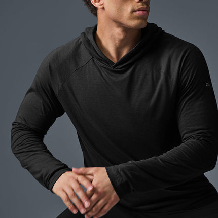 alo Men's Core Hooded Runner - Black