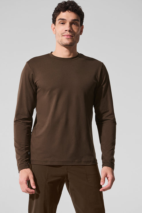 alo Men's Conquer Reform Crewneck Long Sleeve - Espresso