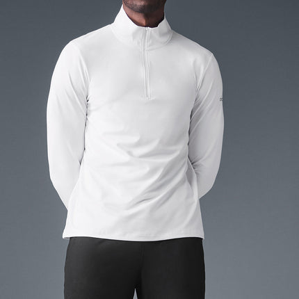 alo Men's Conquer 1/4 Zip Reform Long Sleeve - White