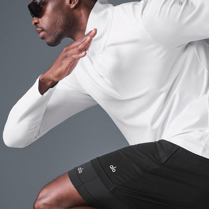 alo Men's Conquer 1/4 Zip Reform Long Sleeve - White