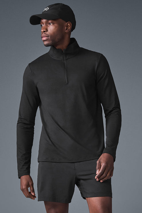 alo Men's Conquer 1/4 Zip Reform Long Sleeve - Black