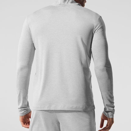 alo Men's Conquer 1/4 Zip Reform Long Sleeve - Athletic Heather Grey