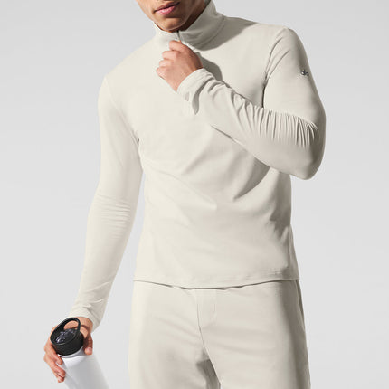 alo Men's Conquer 1/4 Zip Reform Long Sleeve - Bone