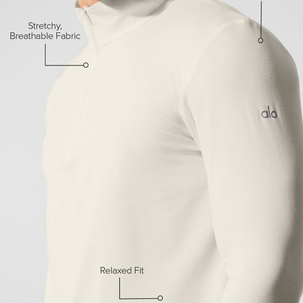 alo Men's Conquer 1/4 Zip Reform Long Sleeve - Bone