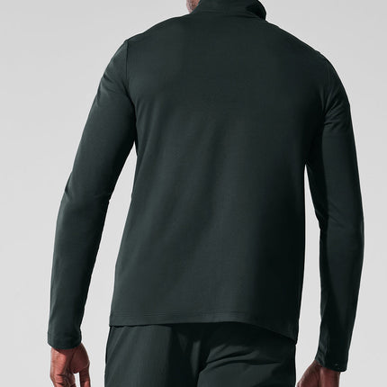 alo Men's Conquer 1/4 Zip Reform Long Sleeve - Charcoal Green