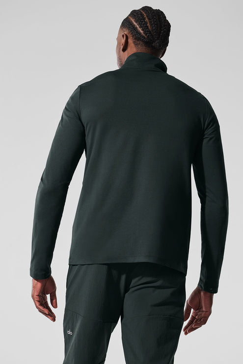 alo Men's Conquer 1/4 Zip Reform Long Sleeve - Charcoal Green
