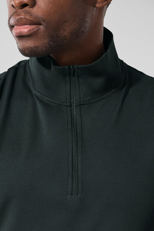 alo Men's Conquer 1/4 Zip Reform Long Sleeve - Charcoal Green