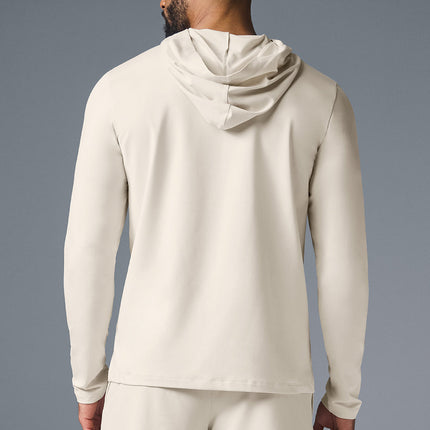 alo Men's Conquer Reform Long Sleeve With Hood - Bone