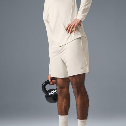 alo Men's Conquer Reform Long Sleeve With Hood - Bone