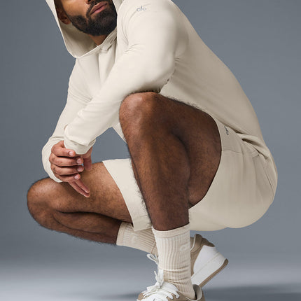 alo Men's Conquer Reform Long Sleeve With Hood - Bone