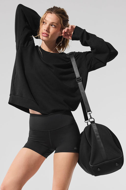 alo Women's Chill Crew Neck Pullover - Black