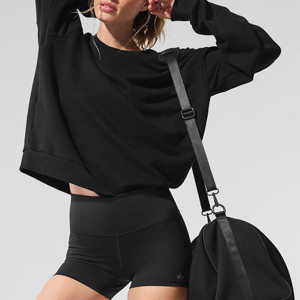 alo Women's Chill Crew Neck Pullover - Black