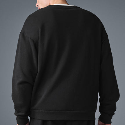 alo Men's Chill Crew Neck Pullover - Black