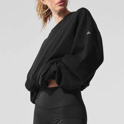 alo Women's Chill Crew Neck Pullover - Black