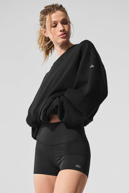 alo Women's Chill Crew Neck Pullover - Black