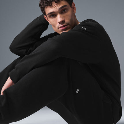 alo Men's Chill Crew Neck Pullover - Black