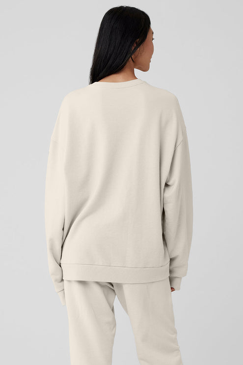 alo Women's Chill Crew Neck Pullover - Bone