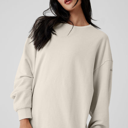 alo Women's Chill Crew Neck Pullover - Bone