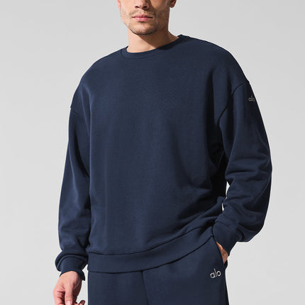 alo Men's Chill Crew Neck Pullover - Navy