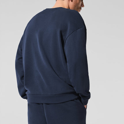 alo Men's Chill Crew Neck Pullover - Navy