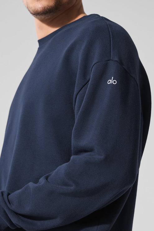 alo Men's Chill Crew Neck Pullover - Navy